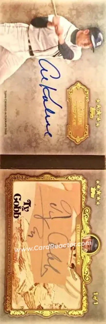 2013 Topps Five Star - Autograph Cut Signatures Books #FSCSB-KC - Al Kaline - Ty Cobb AU, SN1 - Detroit Tigers - Detroit Tigers - Front 2013 Topps Five Star - Autograph Cut Signatures Books #FSCSB-KC - Al Kaline - Ty Cobb AU, SN1 - Detroit Tigers - Detroit Tigers - Front