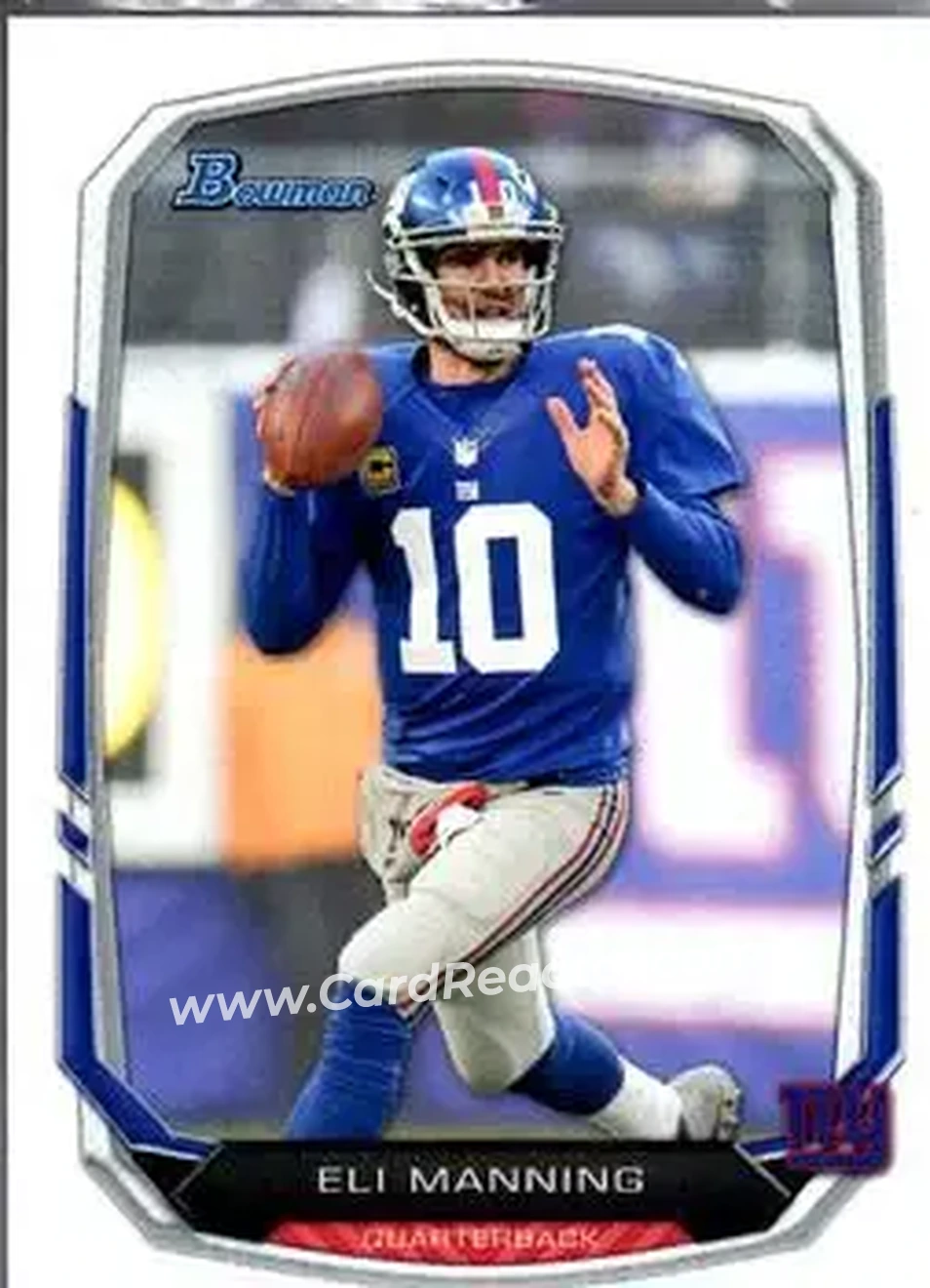 2013 Bowman #10 - Eli Manning - New York Giants - Front