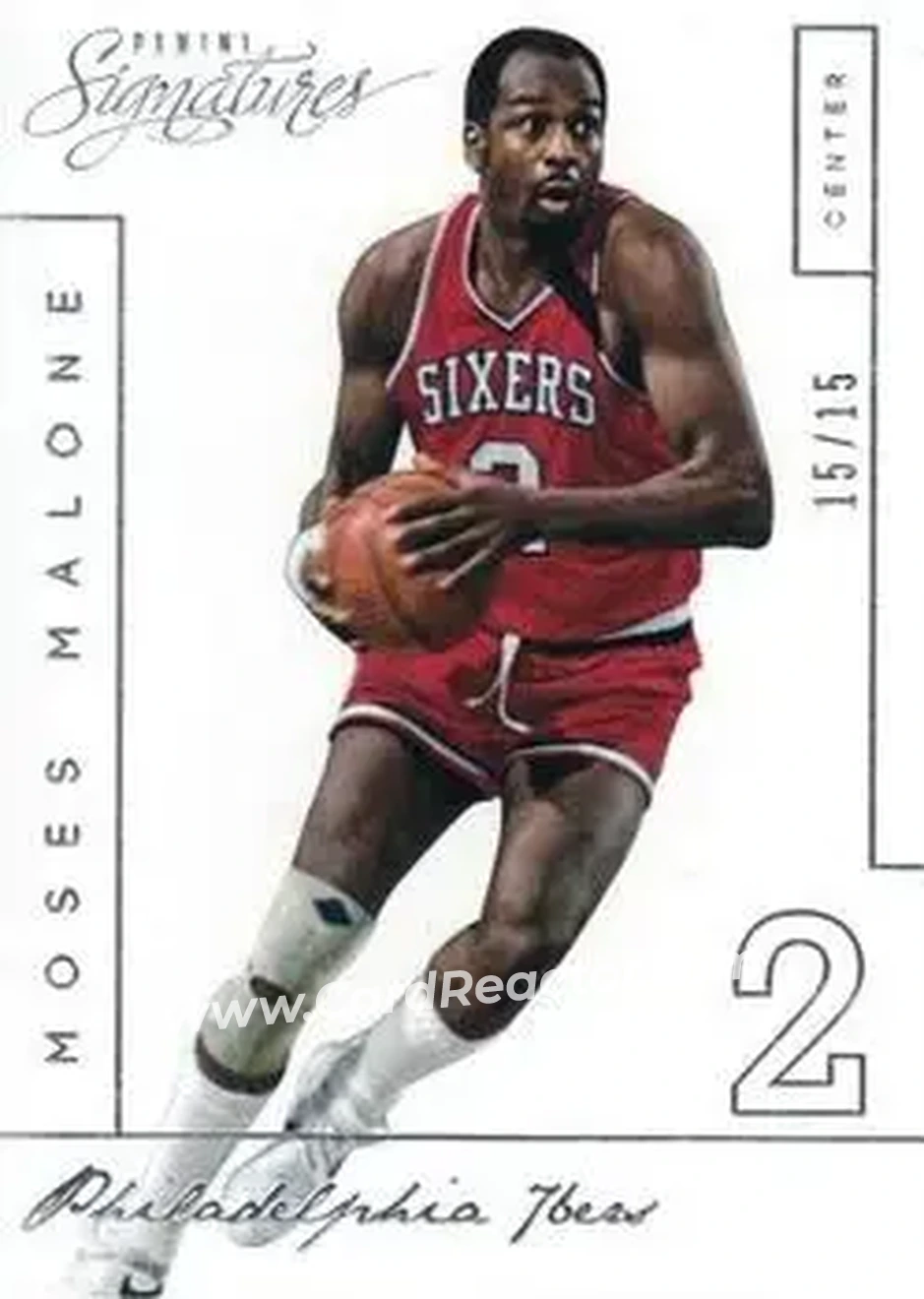 2013-14 Panini Signatures #293 - Moses Malone - Philadelphia 76ers - Front