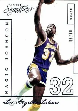 2013-14 Panini Signatures - Blue #211 - Magic Johnson - Los Angeles Lakers