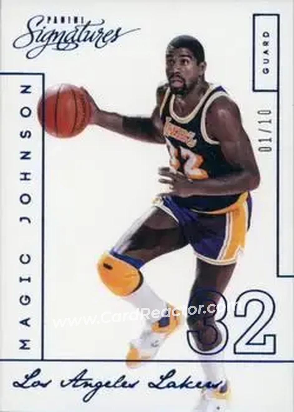 2013-14 Panini Signatures - Blue #213 - Magic Johnson - Los Angeles Lakers - Front