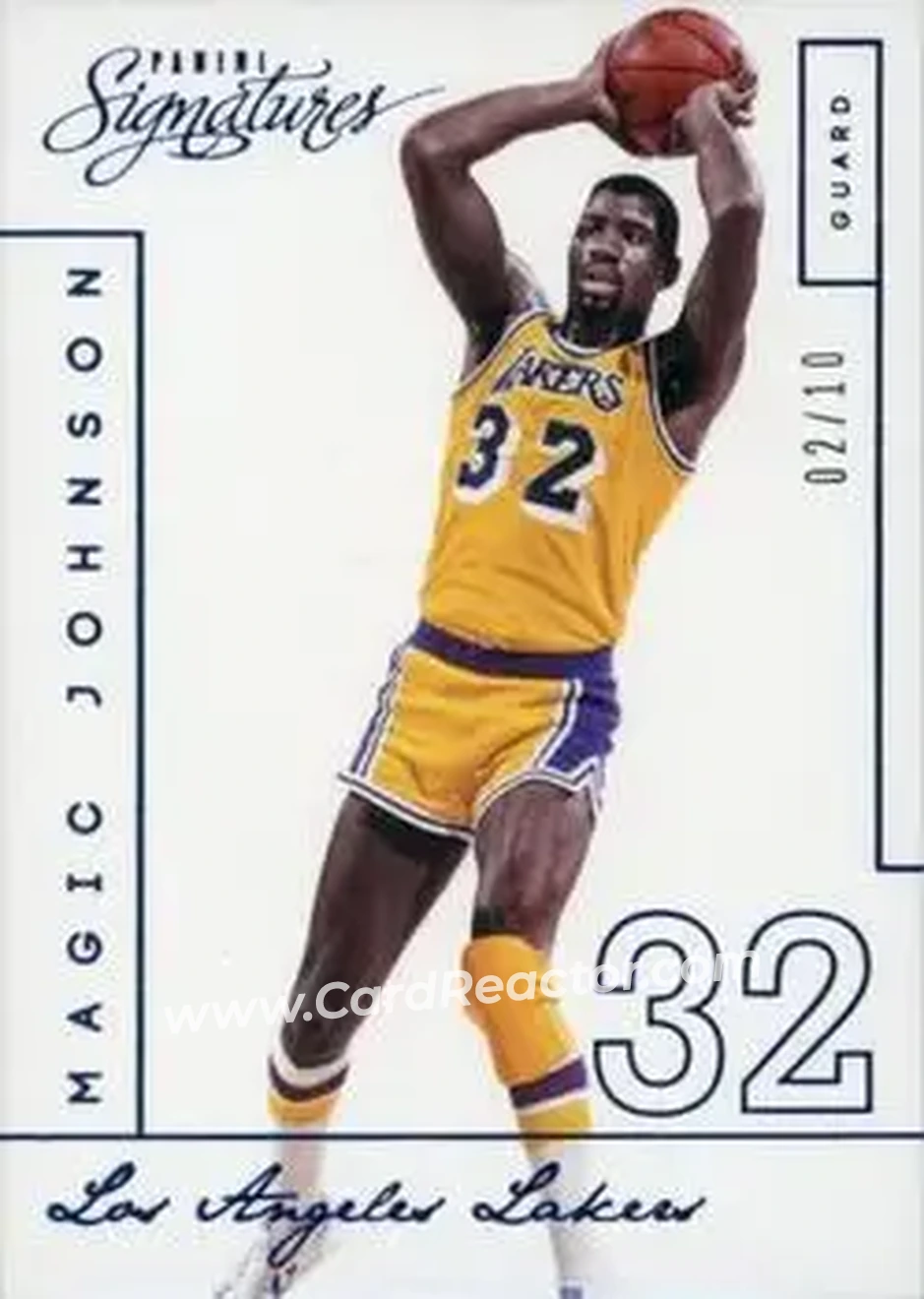 2013-14 Panini Signatures - Blue #214 - Magic Johnson - Los Angeles Lakers - Front 2013-14 Panini Signatures - Blue #214 - Magic Johnson - Los Angeles Lakers - Front