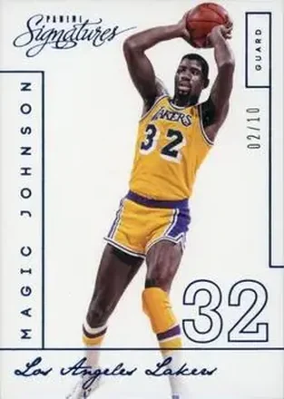 2013-14 Panini Signatures - Blue #214 - Magic Johnson - Los Angeles Lakers