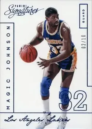 2013-14 Panini Signatures - Blue #215 - Magic Johnson - Los Angeles Lakers