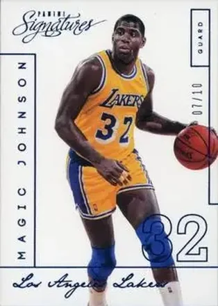 2013-14 Panini Signatures - Blue #216 - Magic Johnson - Los Angeles Lakers
