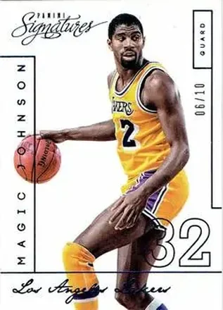 2013-14 Panini Signatures - Blue #217 - Magic Johnson - Los Angeles Lakers
