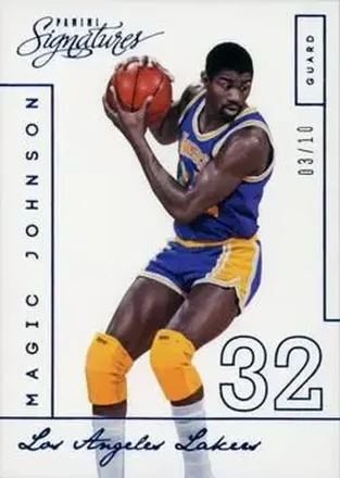 2013-14 Panini Signatures - Blue #218 - Magic Johnson - Los Angeles Lakers