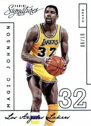 2013-14 Panini Signatures - Blue #219 - Magic Johnson - Los Angeles Lakers