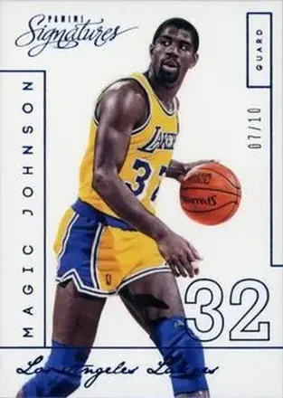 2013-14 Panini Signatures - Blue #220 - Magic Johnson - Los Angeles Lakers