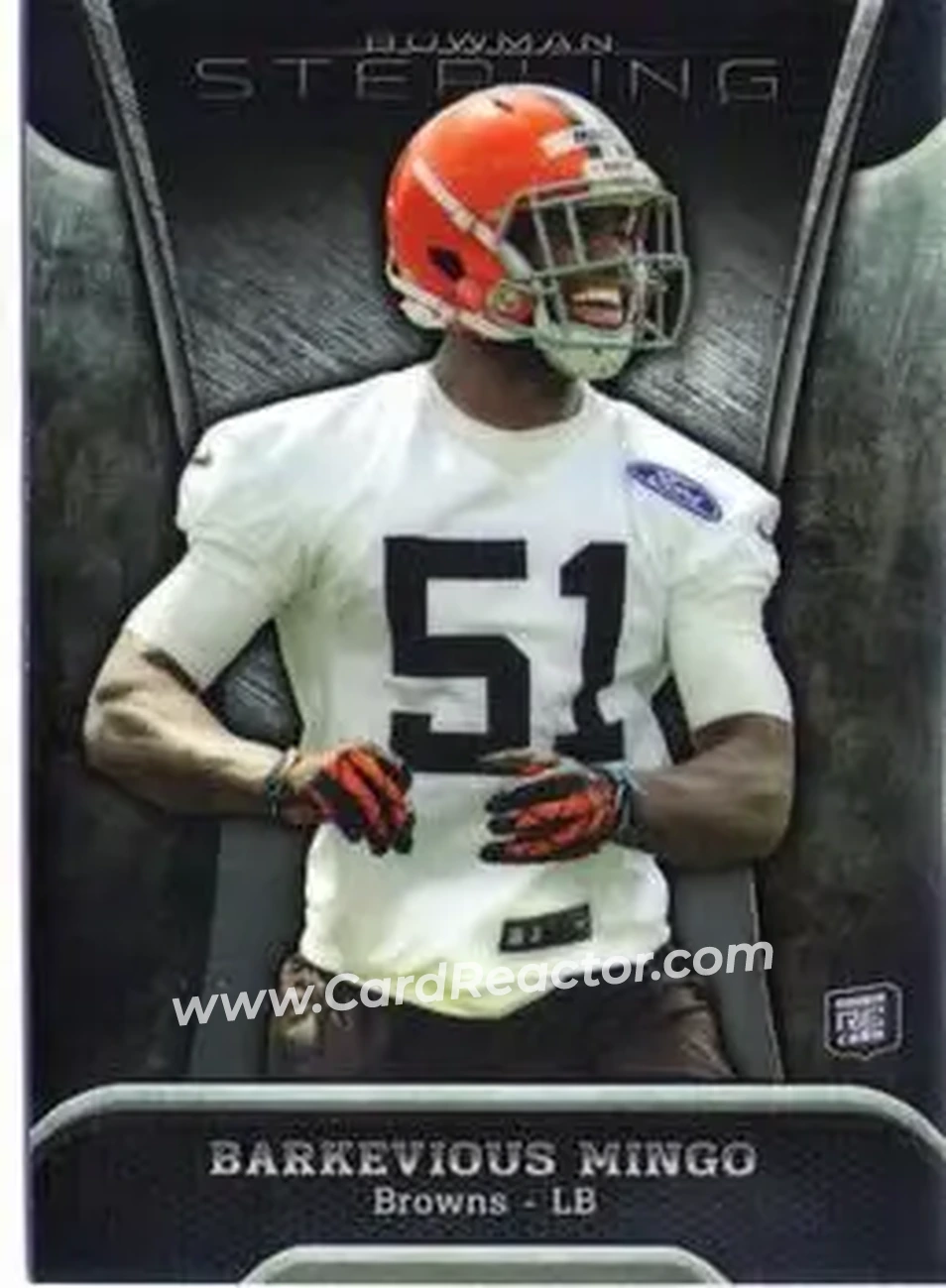 2013 Bowman Sterling #23 - Barkevious Mingo - Cleveland Browns - Front 2013 Bowman Sterling #23 - Barkevious Mingo - Cleveland Browns - Front