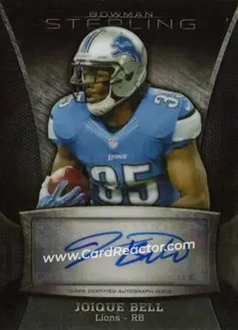 2013 Bowman Sterling - Autographs #BSA-JB - Joique Bell - Detroit Lions - Front 2013 Bowman Sterling - Autographs #BSA-JB - Joique Bell - Detroit Lions - Front