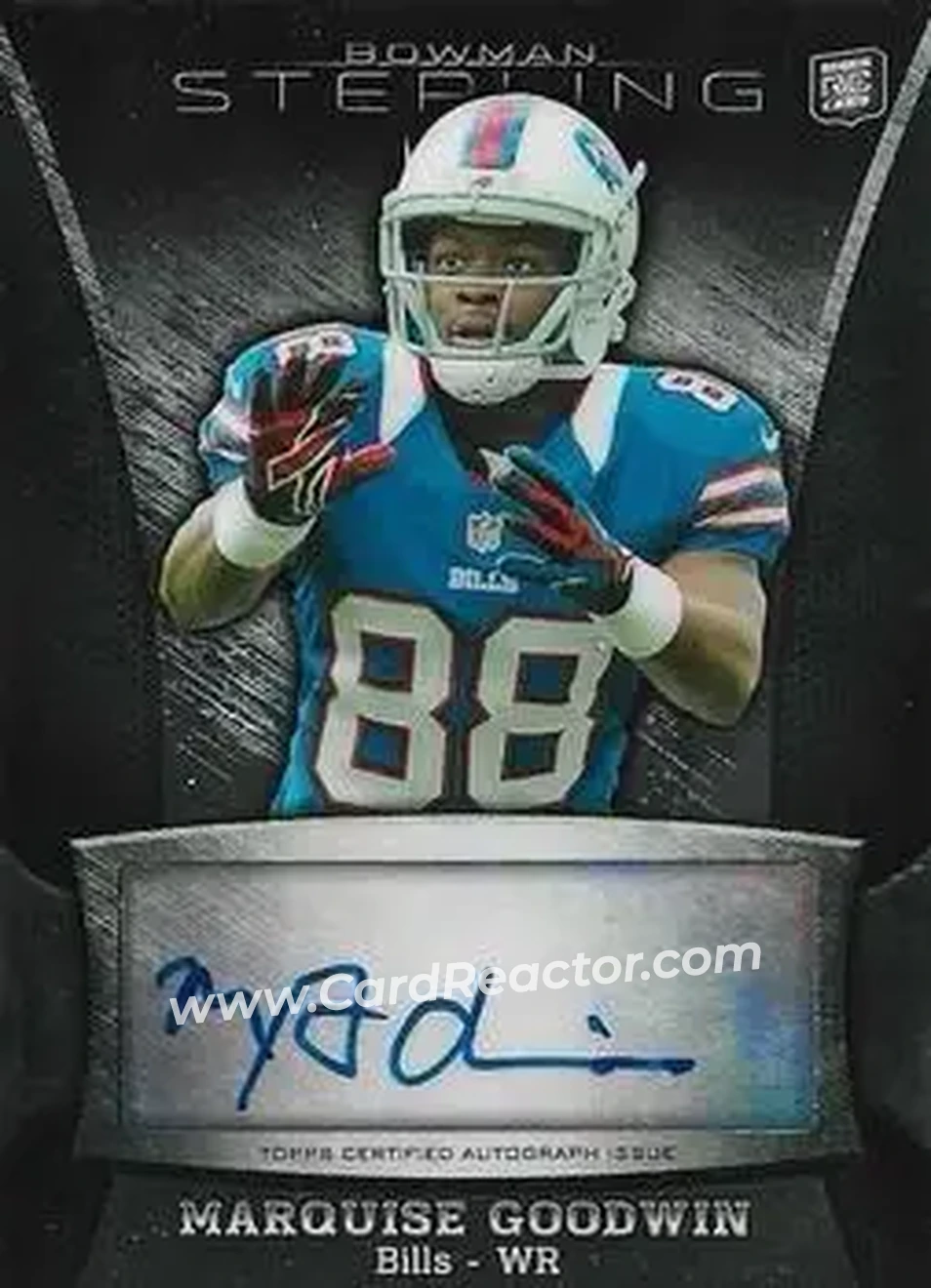 2013 Bowman Sterling - Autographs #BSA-MGO - Marquise Goodwin - Buffalo Bills - Front 2013 Bowman Sterling - Autographs #BSA-MGO - Marquise Goodwin - Buffalo Bills - Front