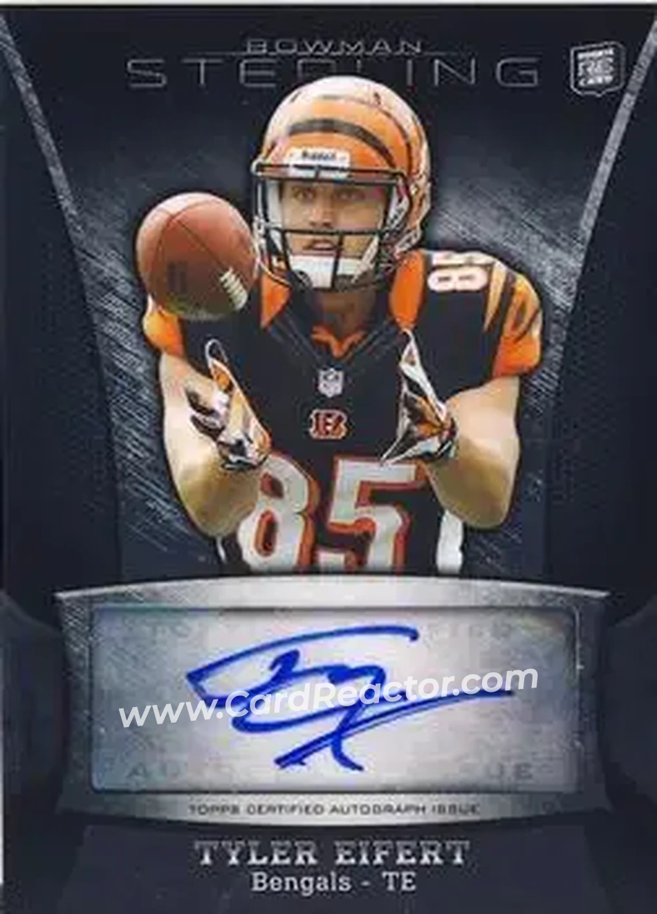 2013 Bowman Sterling - Autographs #BSA-TE - Tyler Eifert - Cincinnati Bengals - Front 2013 Bowman Sterling - Autographs #BSA-TE - Tyler Eifert - Cincinnati Bengals - Front