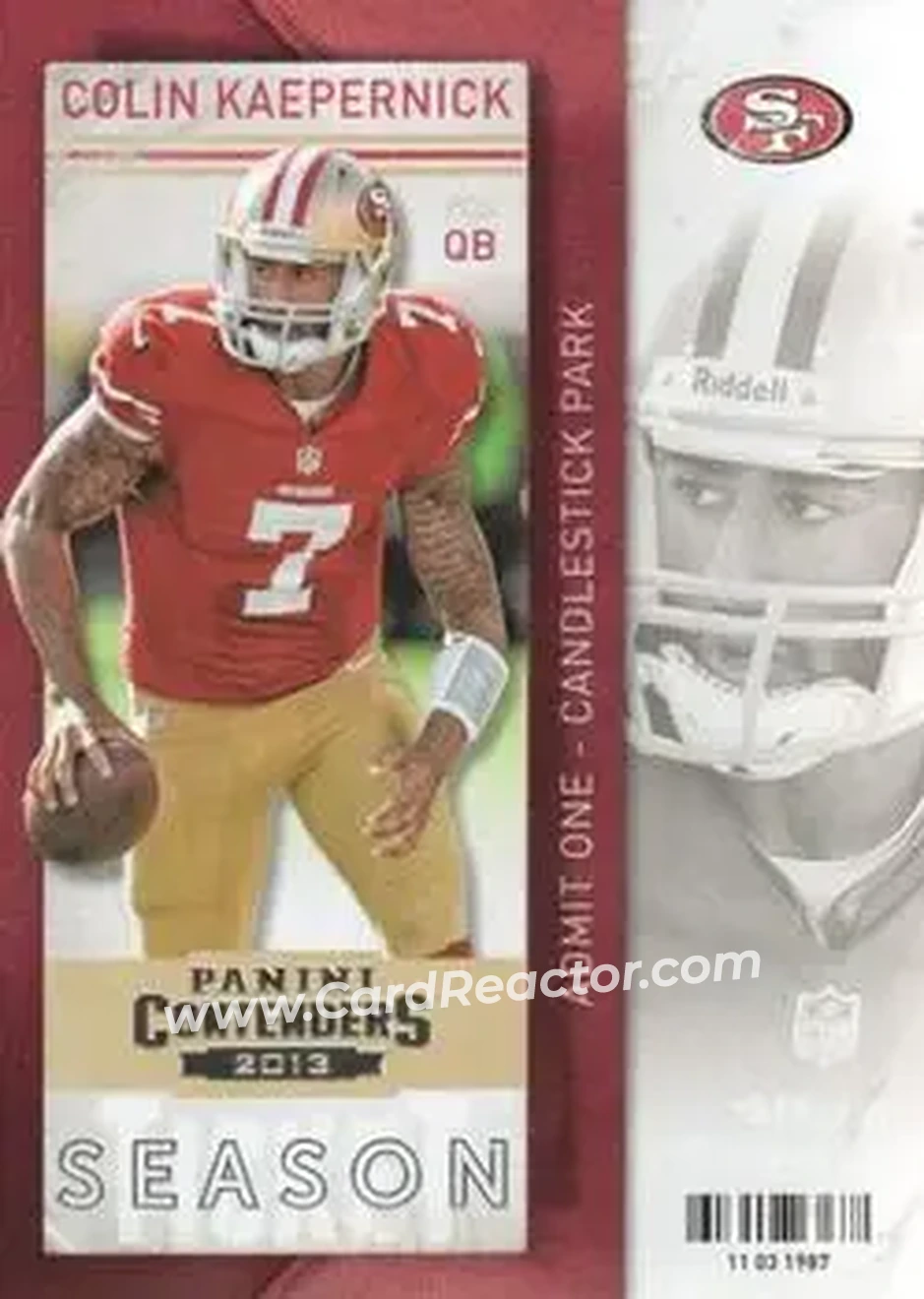 2013 Panini Contenders #1 - Colin Kaepernick - San Francisco 49ers - Front