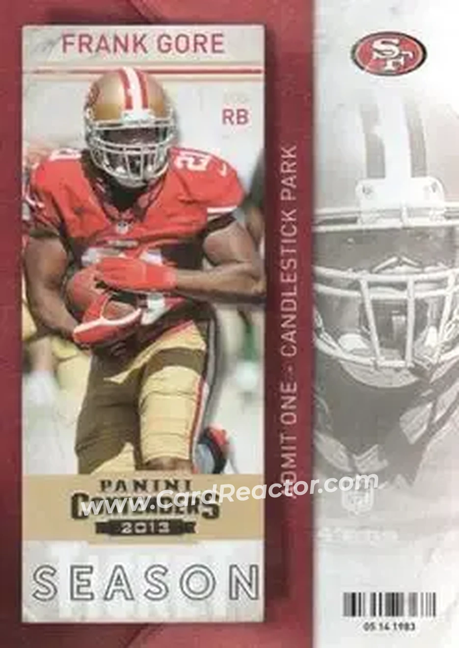 2013 Panini Contenders #3 - Frank Gore - San Francisco 49ers - Front
