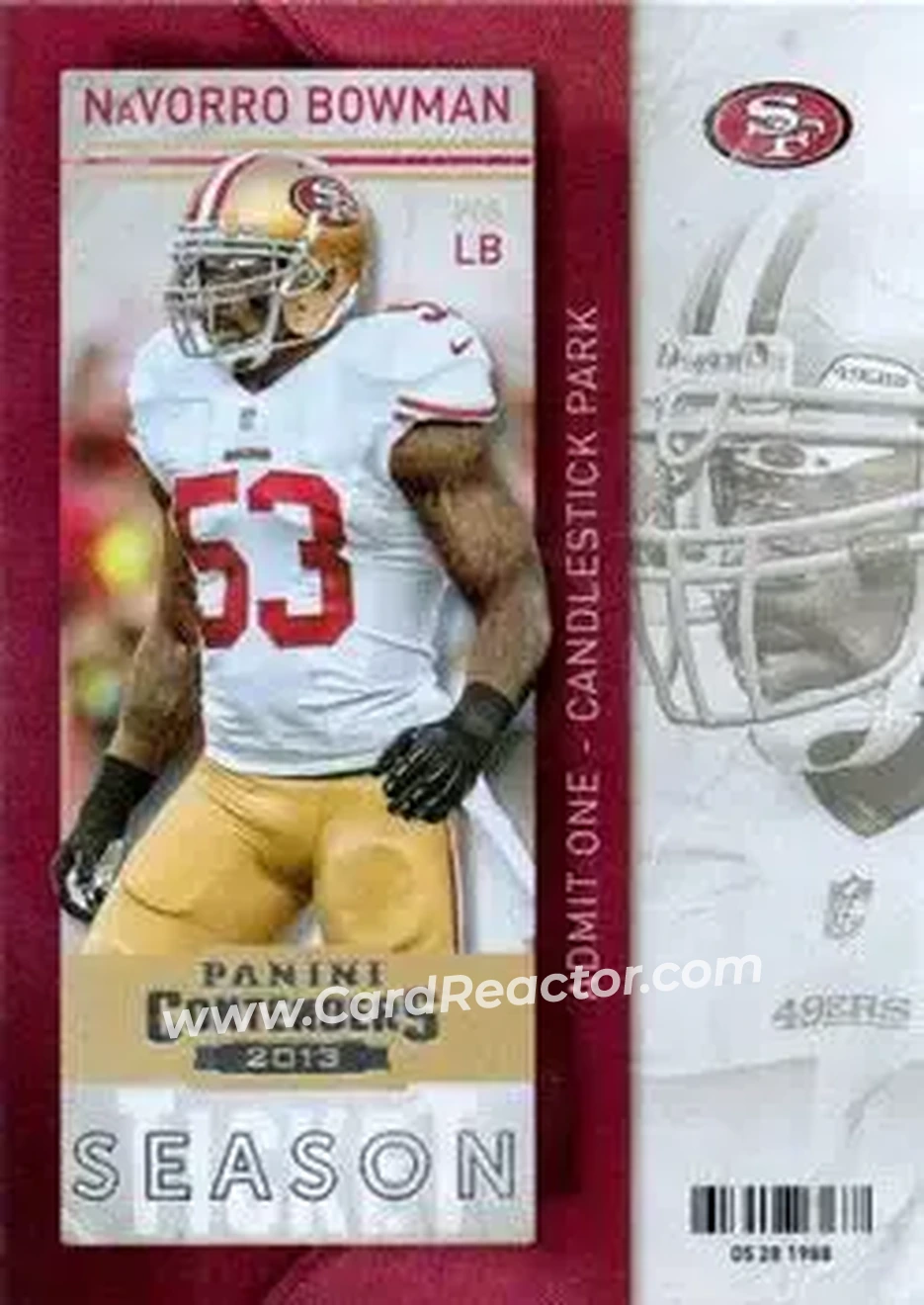 2013 Panini Contenders #4 - Navorro Bowman - San Francisco 49ers - Front