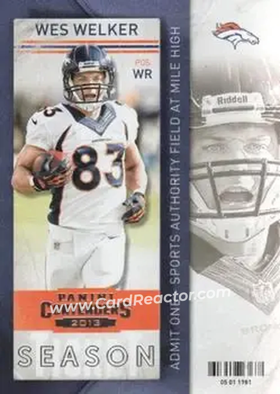 2013 Panini Contenders #16 - Wes Welker - Denver Broncos - Front