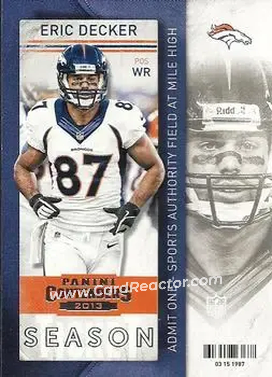 2013 Panini Contenders #17 - Eric Decker - Denver Broncos - Front