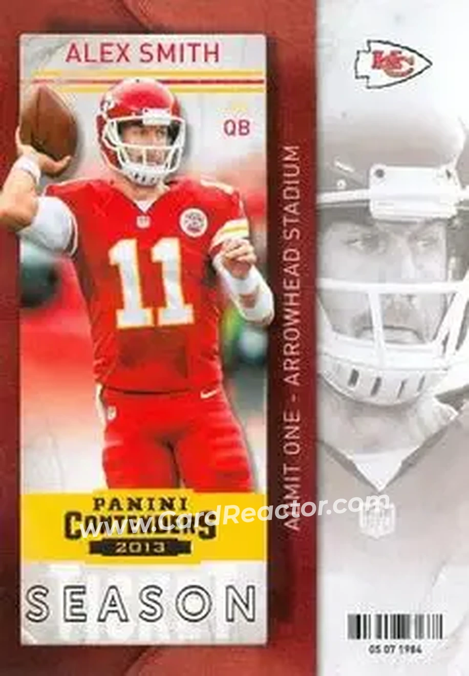 2013 Panini Contenders #30 - Alex Smith - Kansas City Chiefs - Front