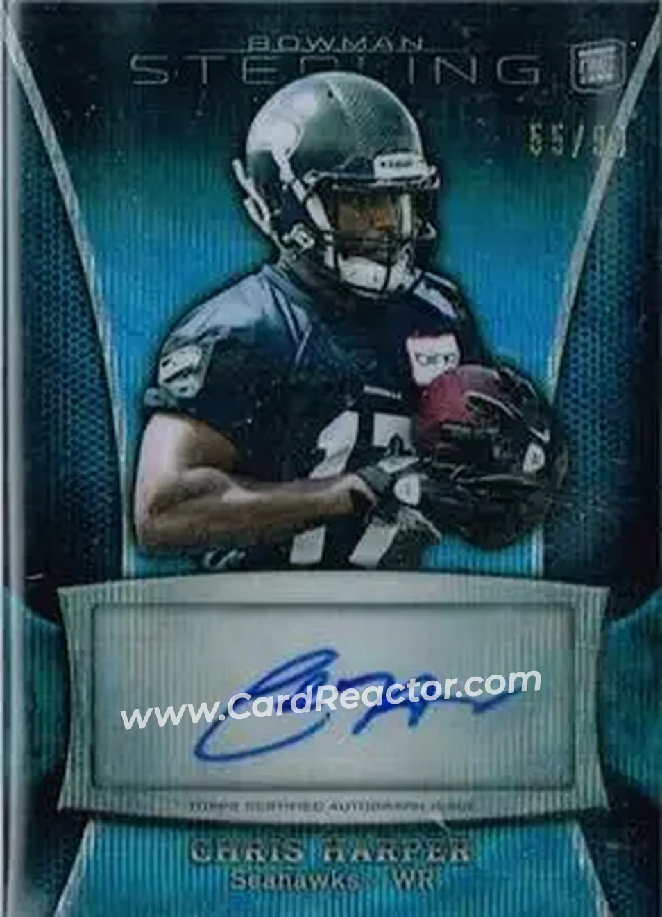 2013 Bowman Sterling - Autographs Blue Refractors #BSA-CHA - Chris Harper - Seattle Seahawks - Front