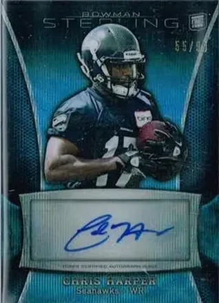 2013 Bowman Sterling - Autographs Blue Refractors #BSA-CHA - Chris Harper - Seattle Seahawks