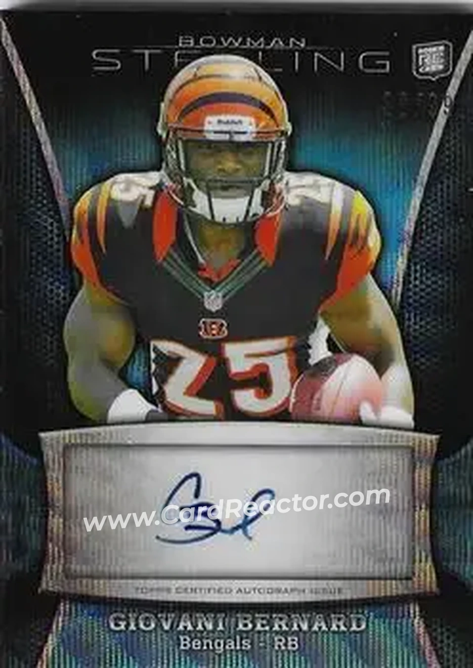 2013 Bowman Sterling - Autographs Blue Refractors #BSA-GB - Giovani Bernard - Cincinnati Bengals - Front 2013 Bowman Sterling - Autographs Blue Refractors #BSA-GB - Giovani Bernard - Cincinnati Bengals - Front