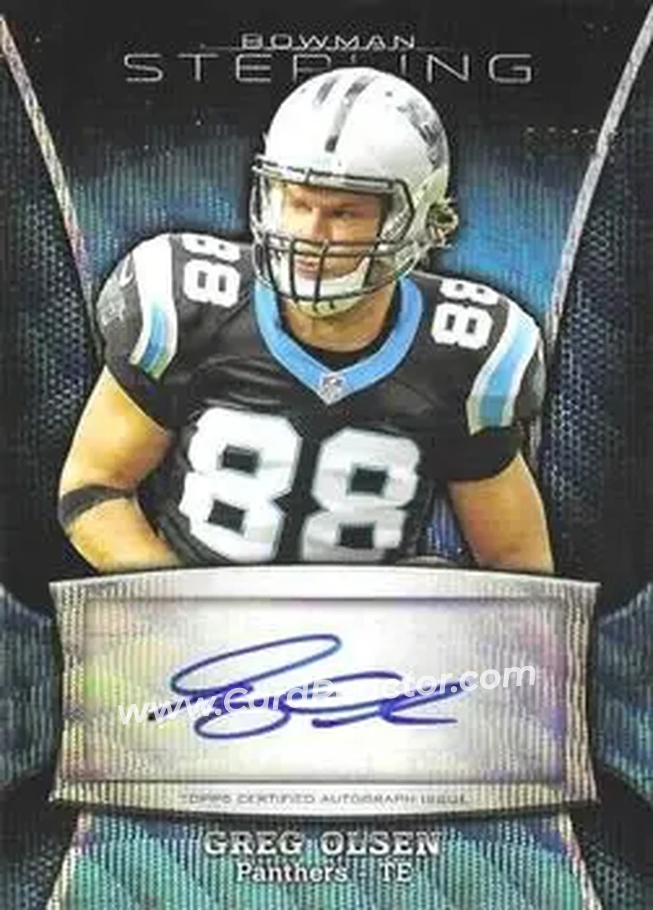 2013 Bowman Sterling - Autographs Blue Refractors #BSA-GO - Greg Olsen - Carolina Panthers - Front
