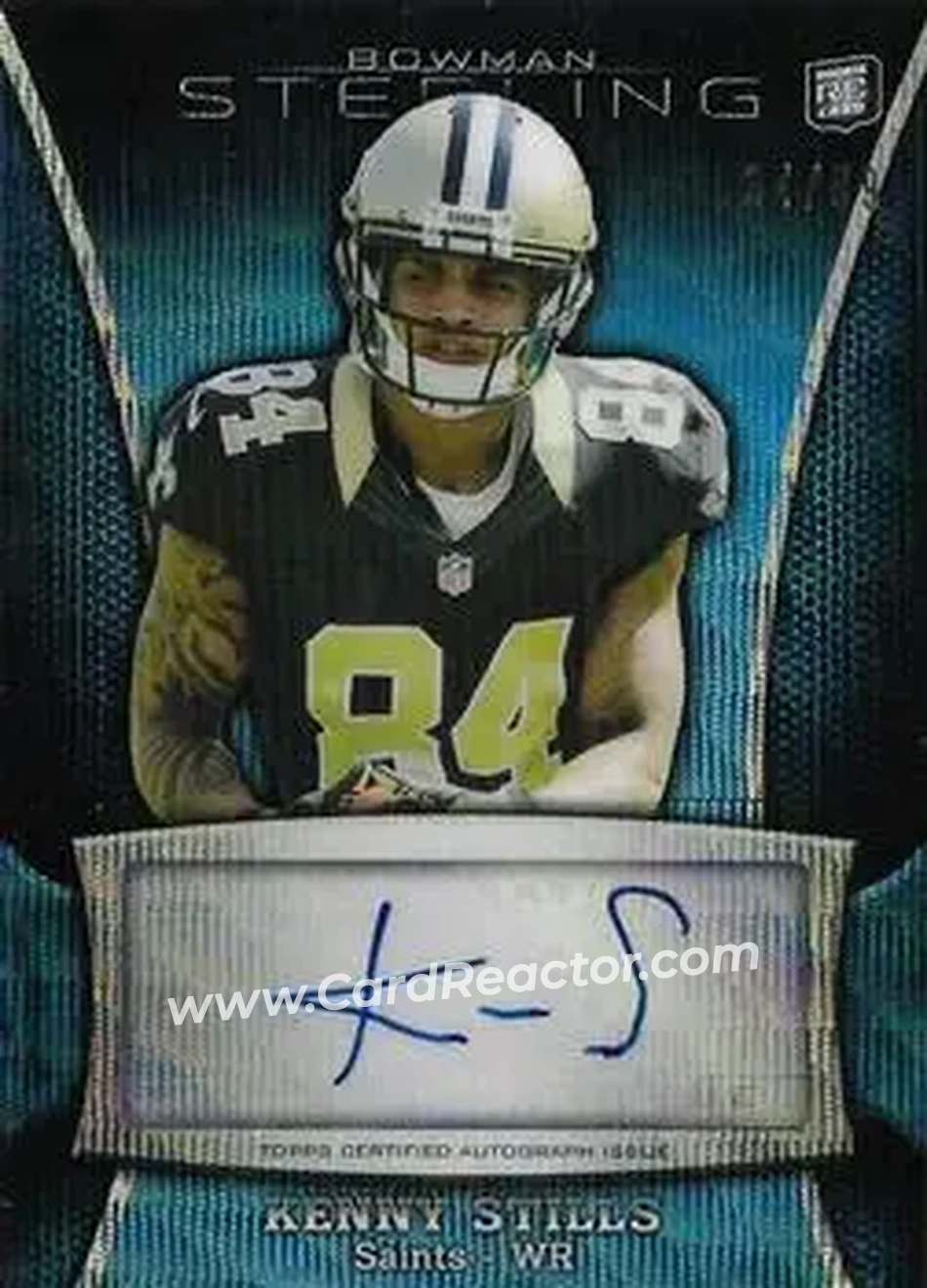 2013 Bowman Sterling - Autographs Blue Refractors #BSA-KS - Kenny Stills - New Orleans Saints - Front 2013 Bowman Sterling - Autographs Blue Refractors #BSA-KS - Kenny Stills - New Orleans Saints - Front