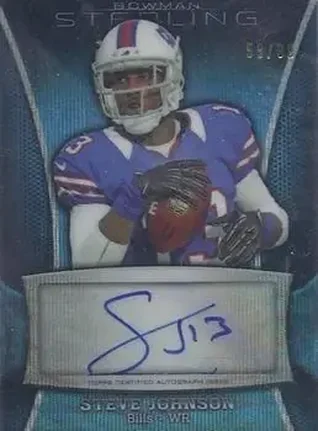 2013 Bowman Sterling - Autographs Blue Refractors #BSA-SJ - Steve Johnson - Buffalo Bills