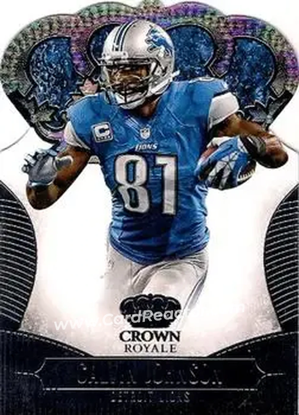 2013 Panini Crown Royale #18 - Calvin Johnson - Detroit Lions - Front