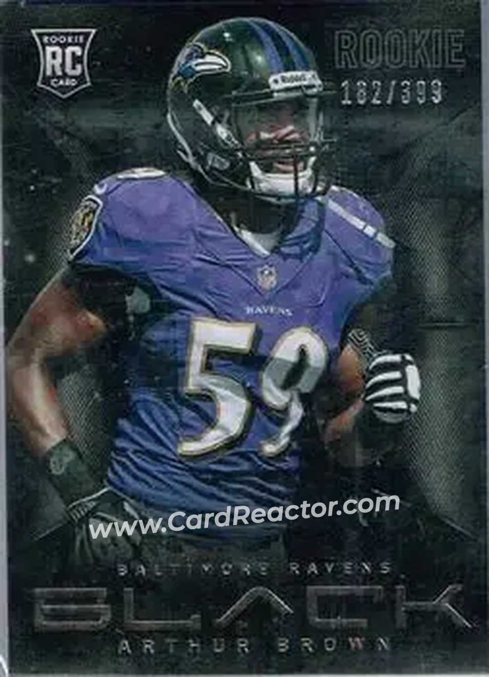 2013 Panini Black #106 - Arthur Brown - Baltimore Ravens - Front 2013 Panini Black #106 - Arthur Brown - Baltimore Ravens - Front