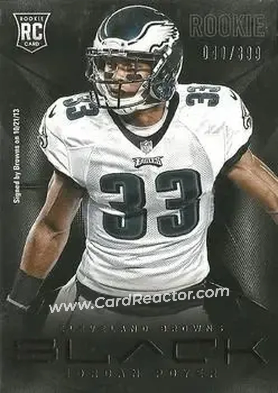 2013 Panini Black #148 - Jordan Poyer - Cleveland Browns - Front 2013 Panini Black #148 - Jordan Poyer - Cleveland Browns - Front