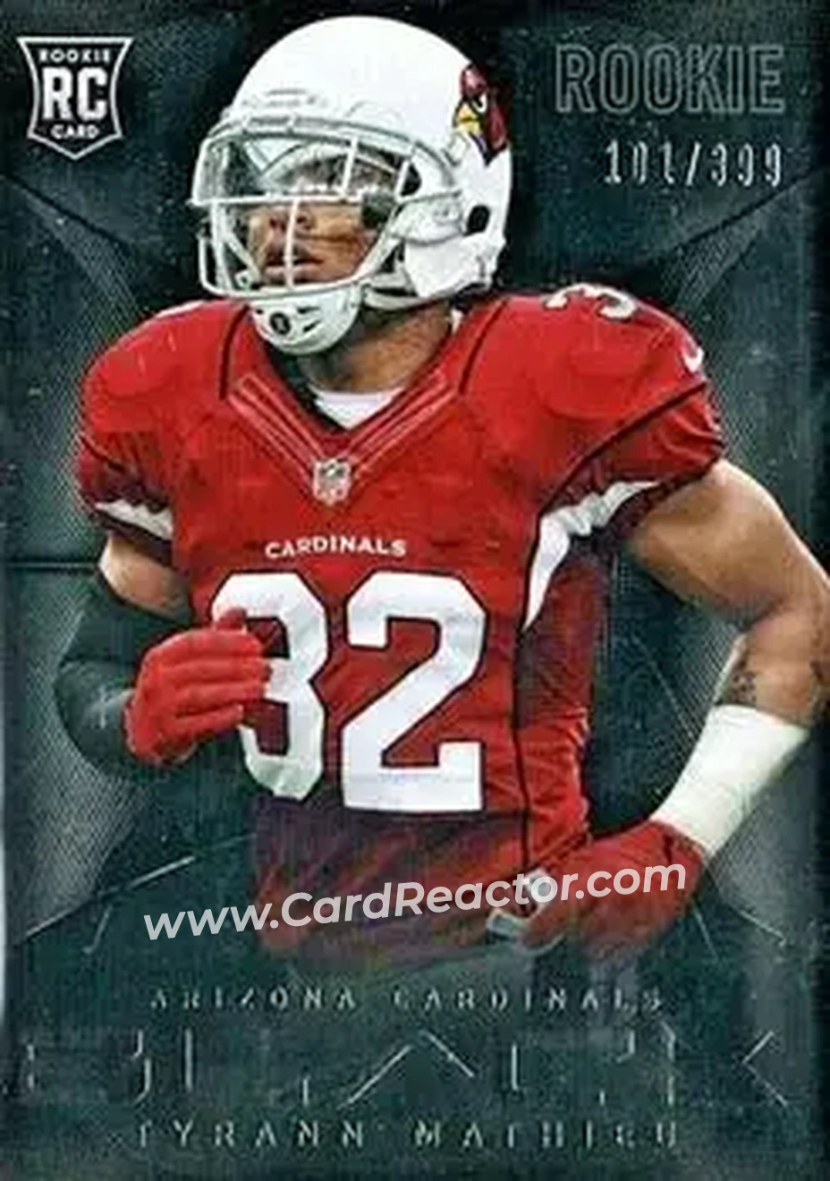 2013 Panini Black #188 - Tyrann Mathieu - Arizona Cardinals - Front 2013 Panini Black #188 - Tyrann Mathieu - Arizona Cardinals - Front