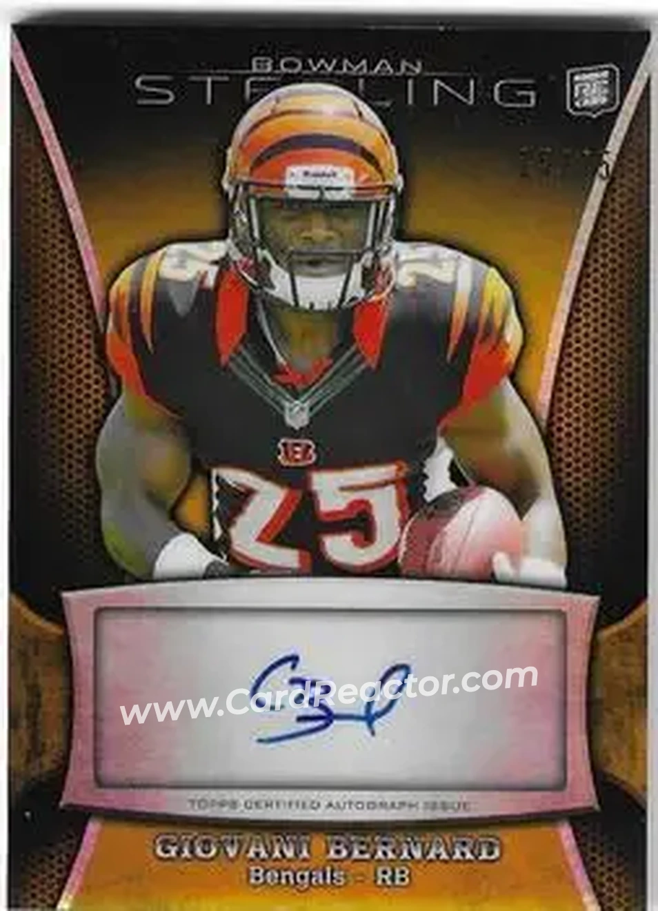 2013 Bowman Sterling - Autographs Gold Refractors #BSA-GB - Giovani Bernard - Cincinnati Bengals - Front 2013 Bowman Sterling - Autographs Gold Refractors #BSA-GB - Giovani Bernard - Cincinnati Bengals - Front
