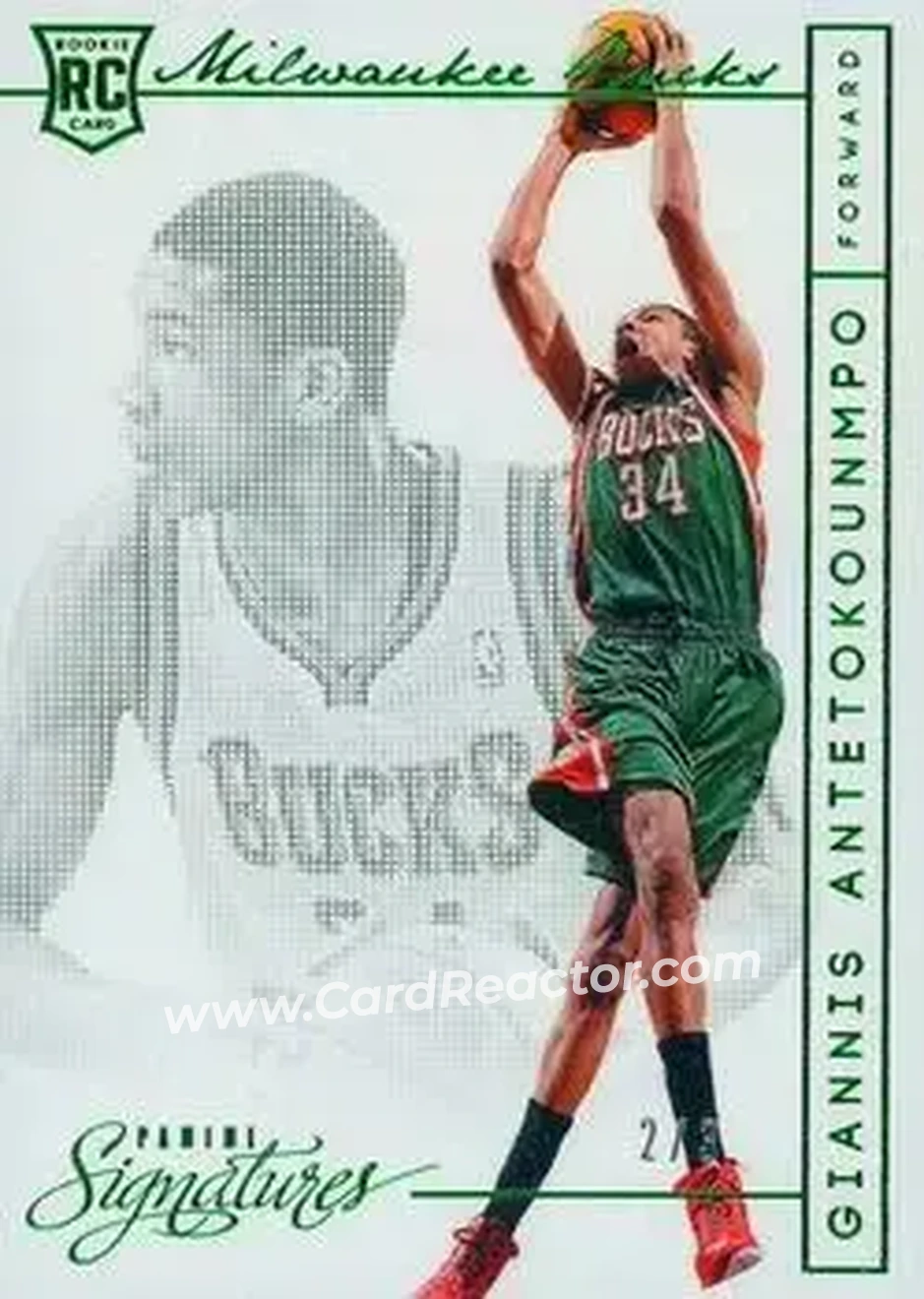 2013-14 Panini Signatures - Green #354 - Giannis Antetokounmpo - Milwaukee Bucks - Front