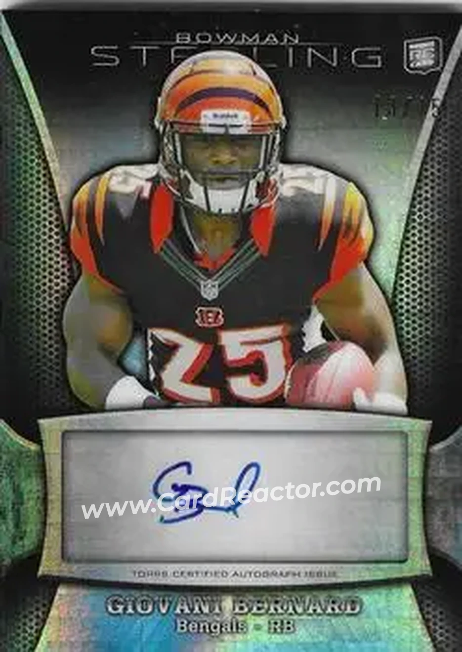 2013 Bowman Sterling - Autographs Prism Refractors #BSA-GB - Giovani Bernard - Cincinnati Bengals - Front 2013 Bowman Sterling - Autographs Prism Refractors #BSA-GB - Giovani Bernard - Cincinnati Bengals - Front