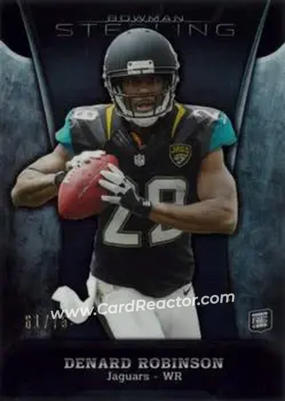 2013 Bowman Sterling - Black Refractors #3 - Denard "Shoelace" Robinson - Jacksonville Jaguars - Front 2013 Bowman Sterling - Black Refractors #3 - Denard "Shoelace" Robinson - Jacksonville Jaguars - Front