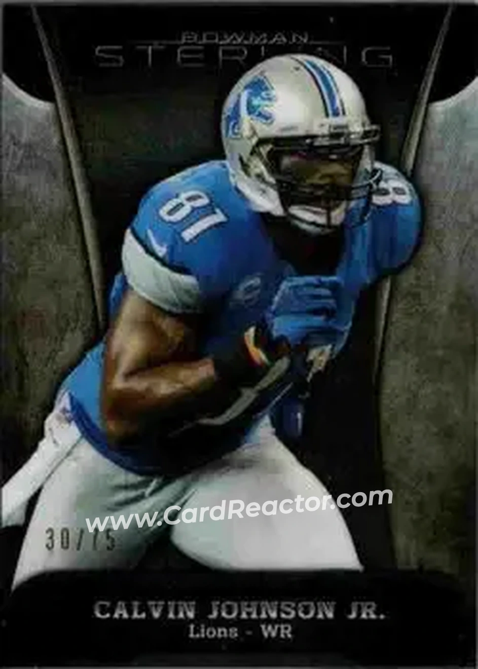 2013 Bowman Sterling - Black Refractors #70 - Calvin Johnson - Detroit Lions - Front 2013 Bowman Sterling - Black Refractors #70 - Calvin Johnson - Detroit Lions - Front