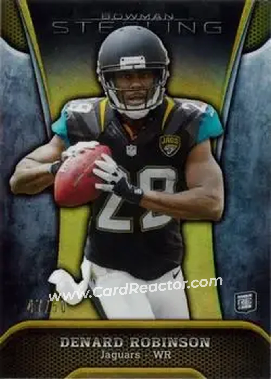2013 Bowman Sterling - Gold Refractors #3 - Denard "Shoelace" Robinson - Jacksonville Jaguars - Front 2013 Bowman Sterling - Gold Refractors #3 - Denard "Shoelace" Robinson - Jacksonville Jaguars - Front
