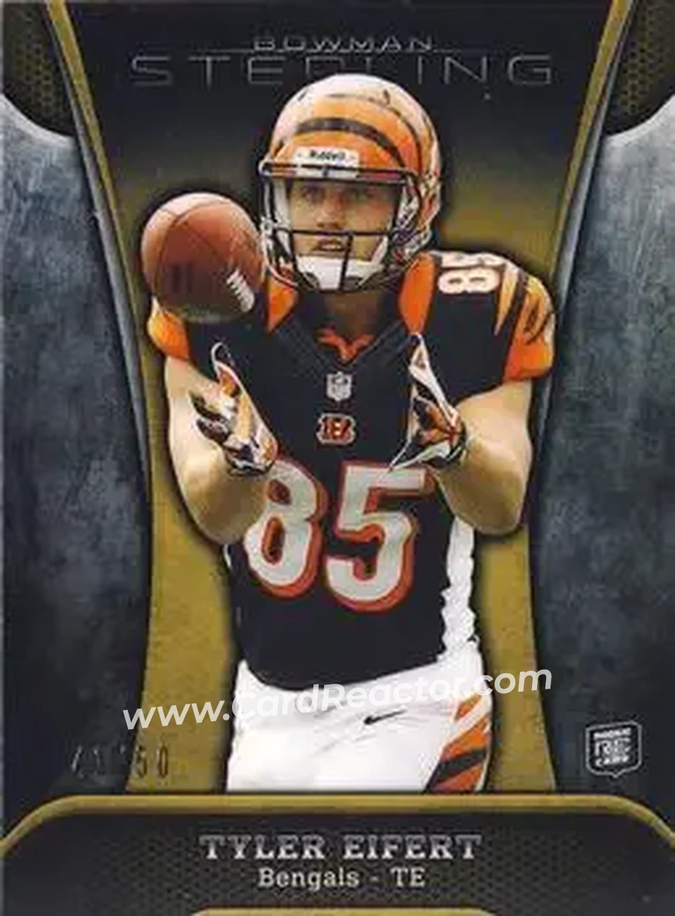 2013 Bowman Sterling - Gold Refractors #14 - Tyler Eifert - Cincinnati Bengals - Front