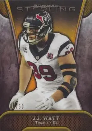 2013 Bowman Sterling - Gold Refractors #32 - J.J. Watt - Houston Texans