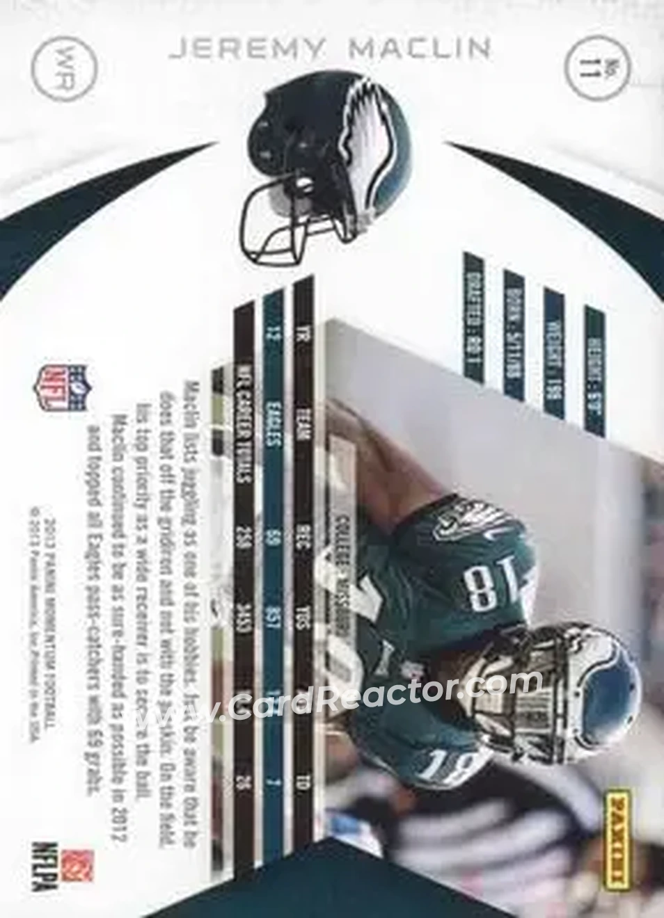 2013 Panini Momentum #11 - Jeremy Maclin - Philadelphia Eagles - Back