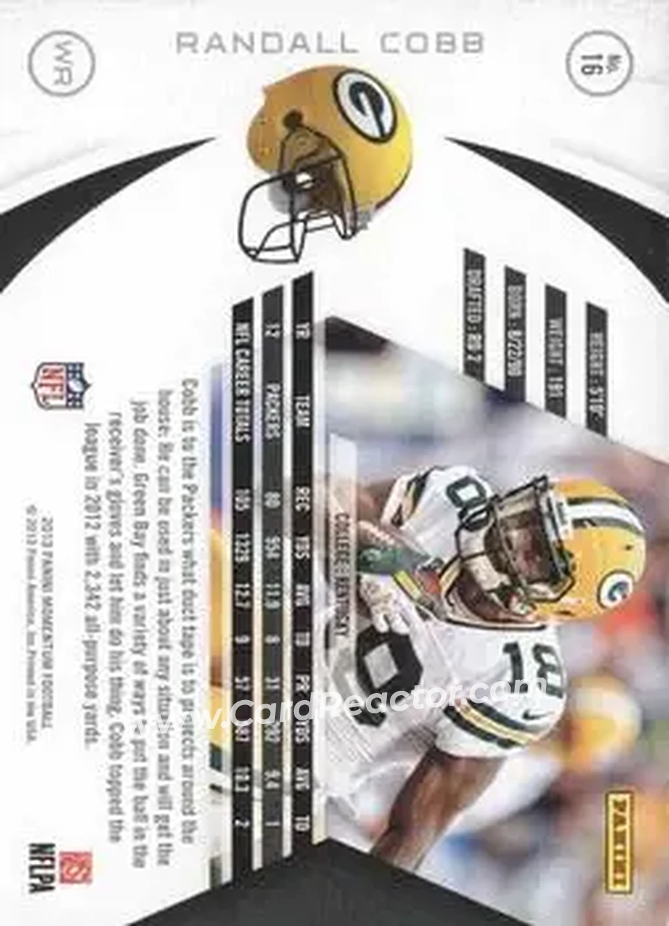 2013 Panini Momentum #16 - Randall Cobb - Green Bay Packers - Back