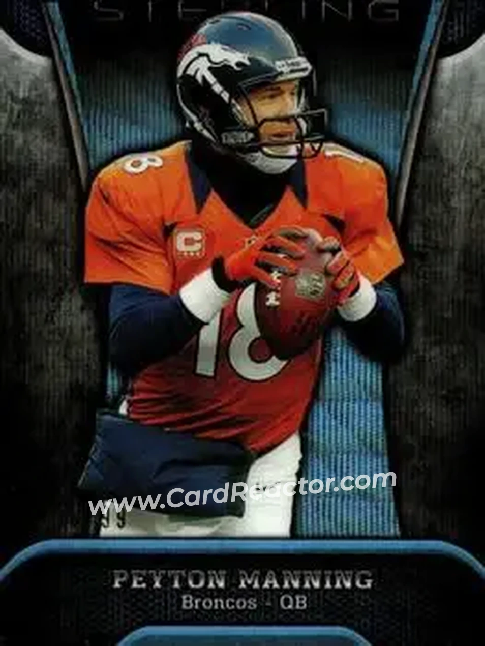 2013 Bowman Sterling - Blue Refractors #1 - Peyton Manning - Denver Broncos - Front 2013 Bowman Sterling - Blue Refractors #1 - Peyton Manning - Denver Broncos - Front