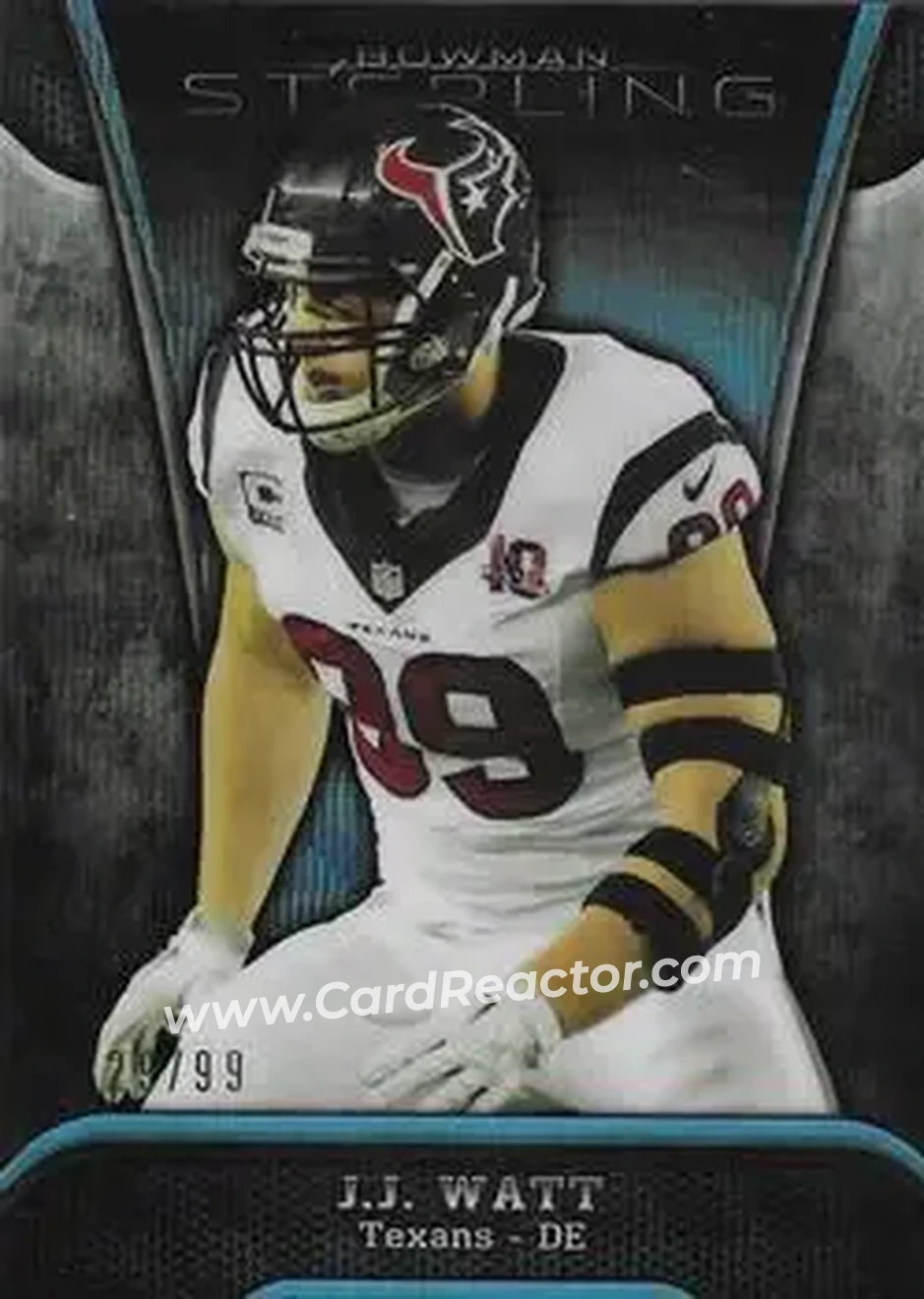 2013 Bowman Sterling - Blue Refractors #32 - J.J. Watt - Houston Texans - Front