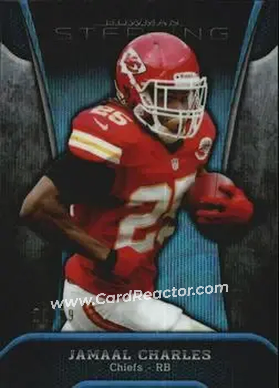 2013 Bowman Sterling - Blue Refractors #72 - Jamaal Charles - Kansas City Chiefs - Front