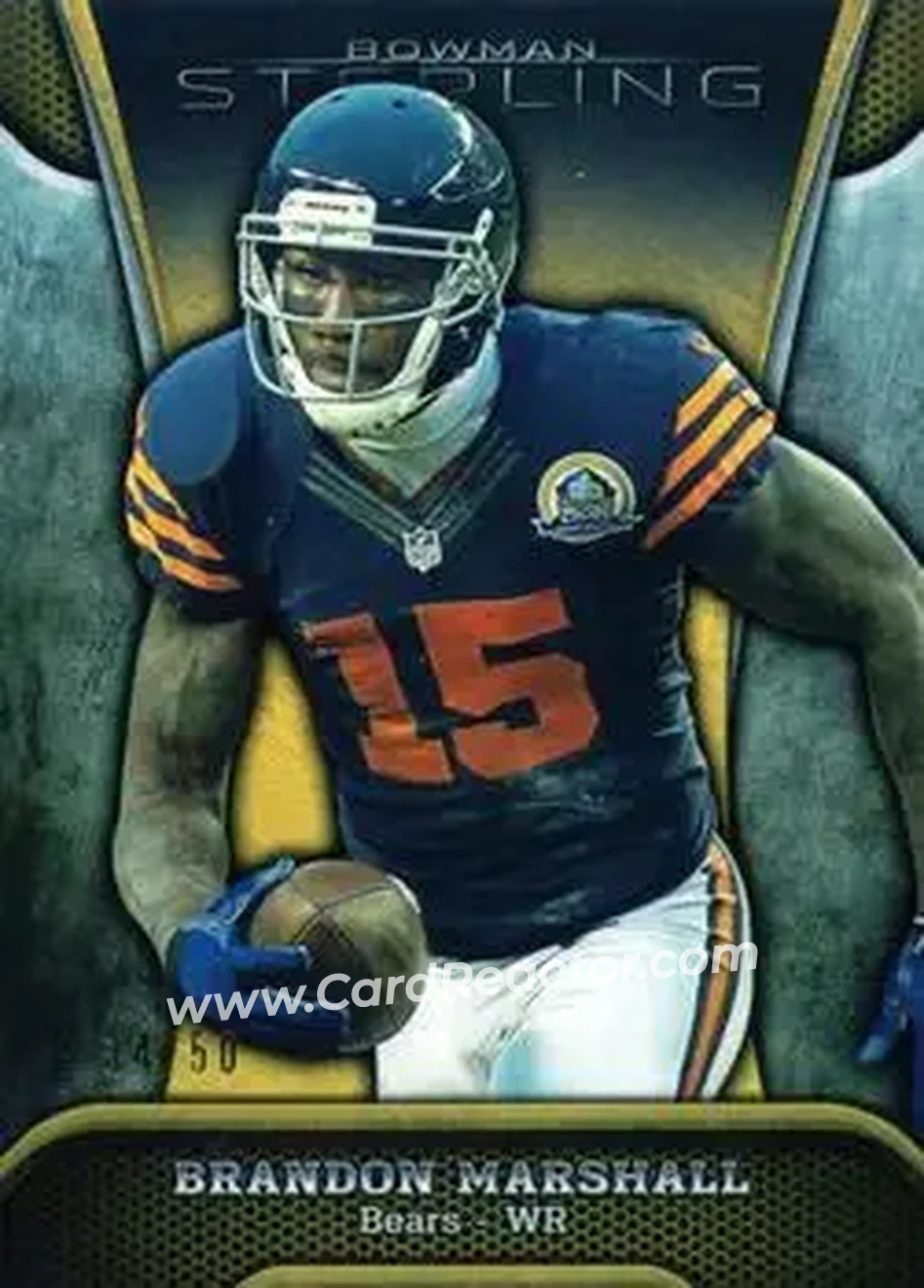 2013 Bowman Sterling - Gold Refractors #81 - Brandon Marshall - Chicago Bears - Front