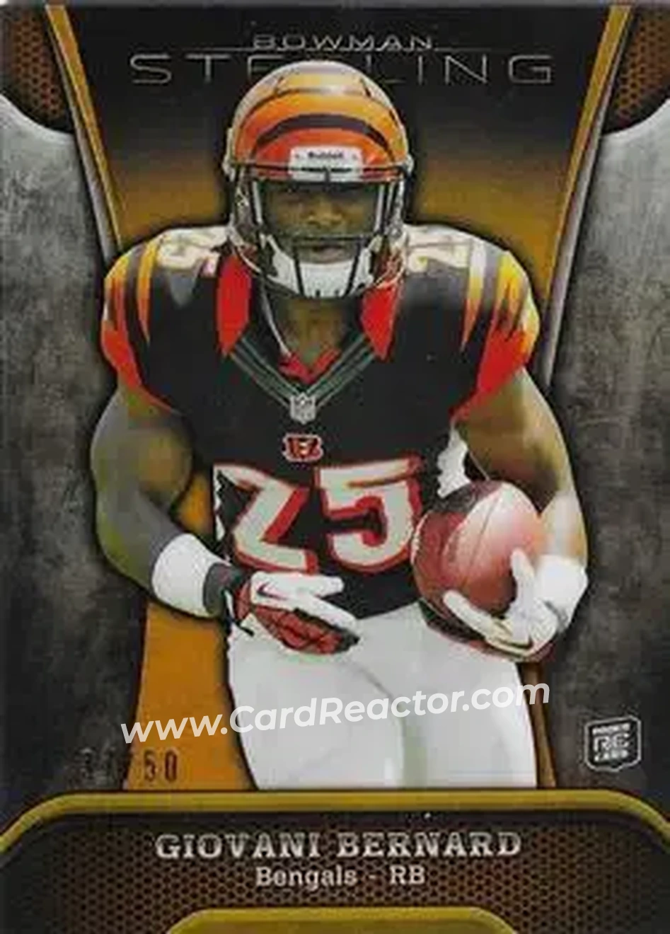2013 Bowman Sterling - Gold Refractors #86 - Giovani Bernard - Cincinnati Bengals - Front 2013 Bowman Sterling - Gold Refractors #86 - Giovani Bernard - Cincinnati Bengals - Front