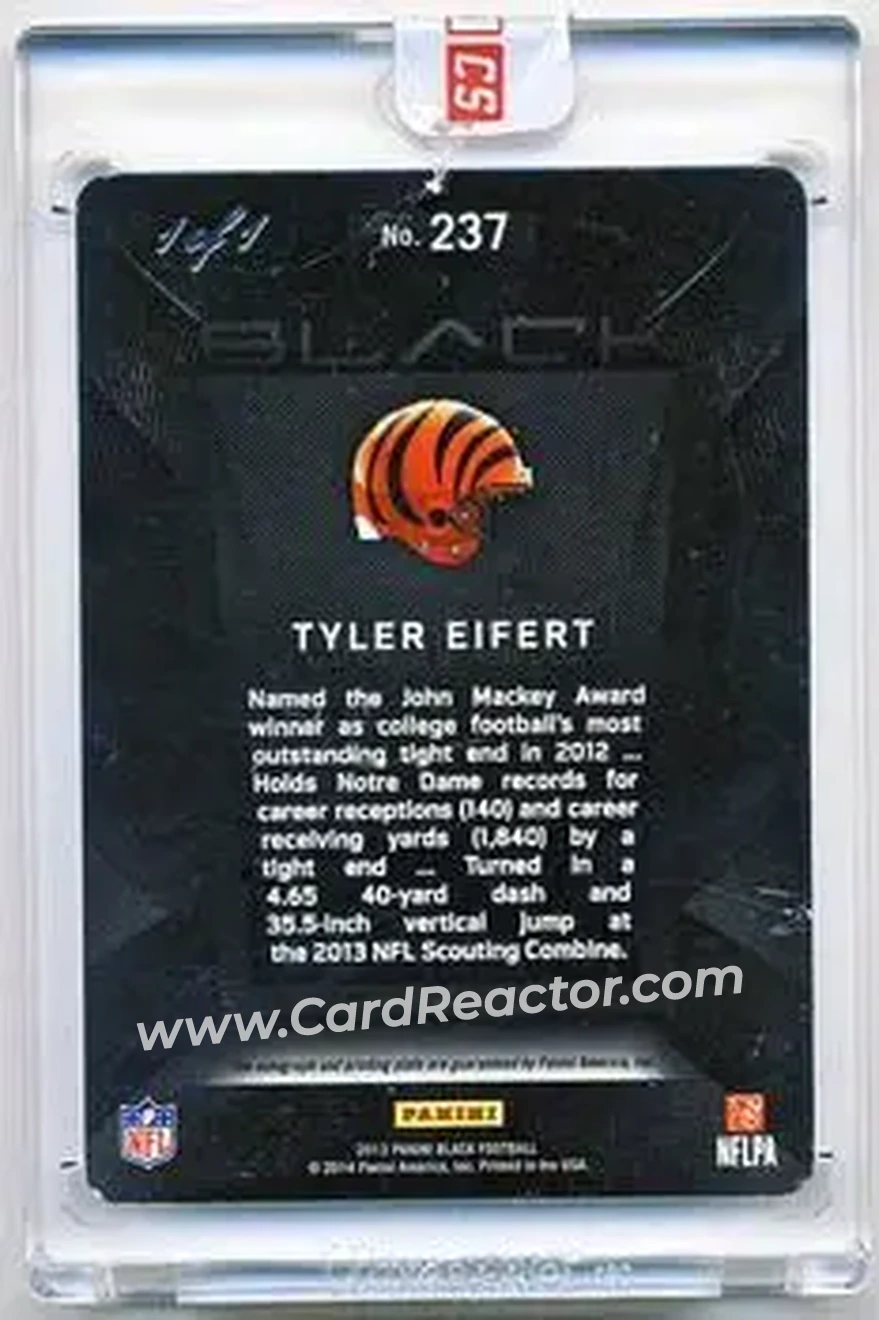 2013 Panini Black - Printing Plates Black #237 - Tyler Eifert - Cincinnati Bengals - Back 2013 Panini Black - Printing Plates Black #237 - Tyler Eifert - Cincinnati Bengals - Back