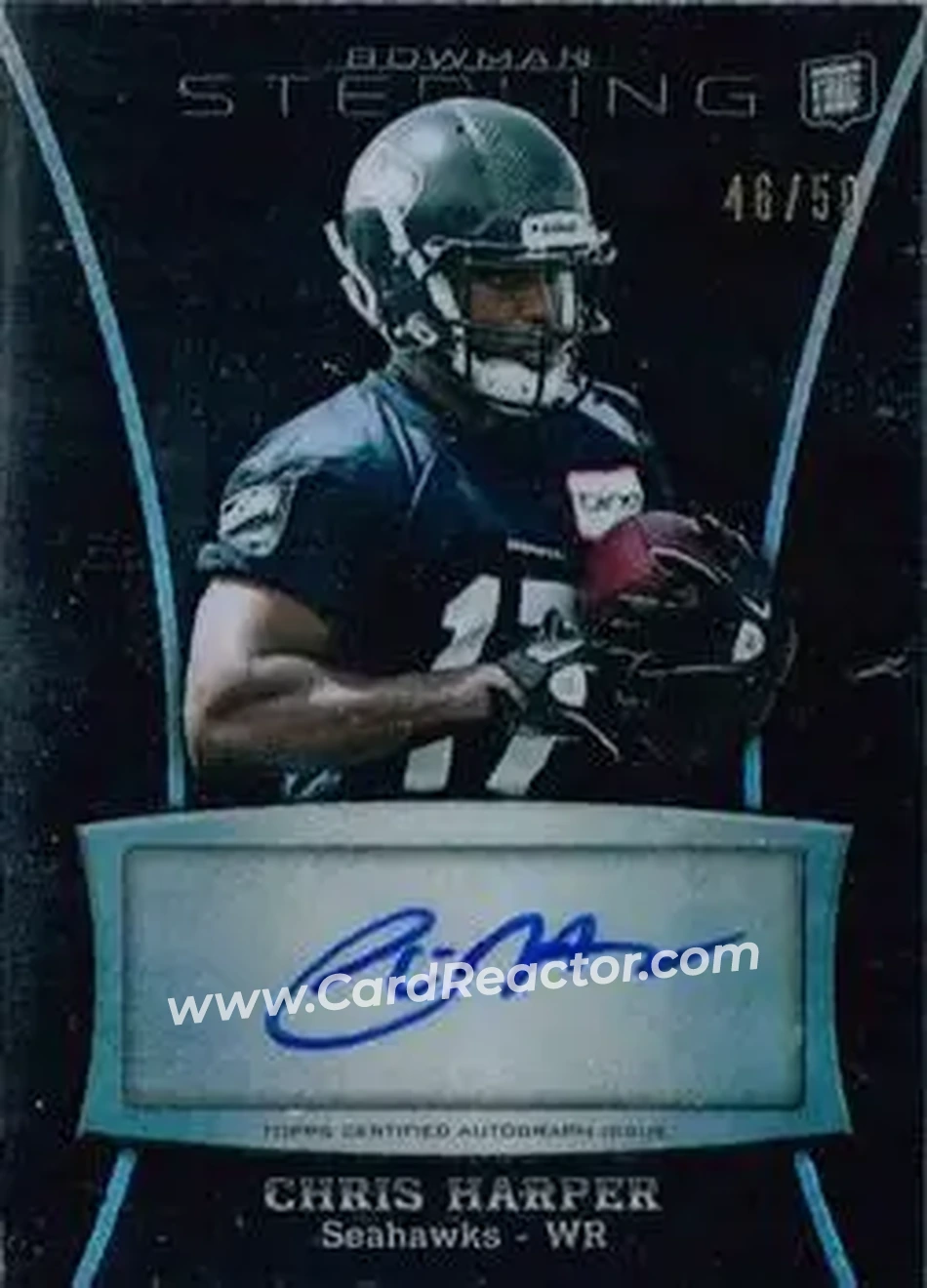 2013 Bowman Sterling - Autographs Black Refractors #BSA-CHA - Chris Harper - Seattle Seahawks - Front